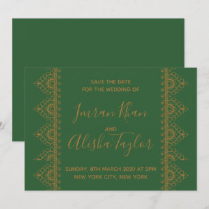 Mehendi Indian Wedding Save the date Invitation