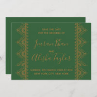 Mehendi Indian Wedding Save the date Invitation