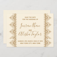 Mehendi Indian Wedding Save the date Invitation