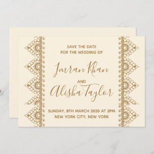 Mehendi Indian Wedding Save the date Invitation