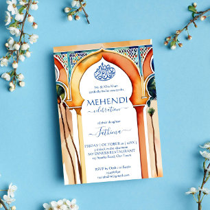 Mehendi Islamic Morocco Arabian style arch Invitation