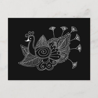 Mehendi Peacock Postcard