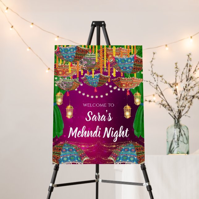 Mehendi sign & Mendhi welcome sign, Mehndi signs (In Situ (Stand))