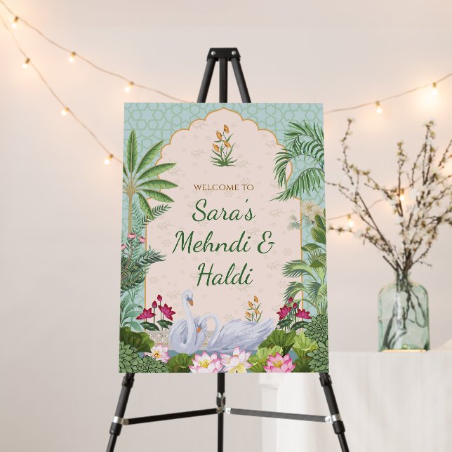 Mehendi signs Haldi Welcome Signs, Mehndi decor (In Situ (Stand))