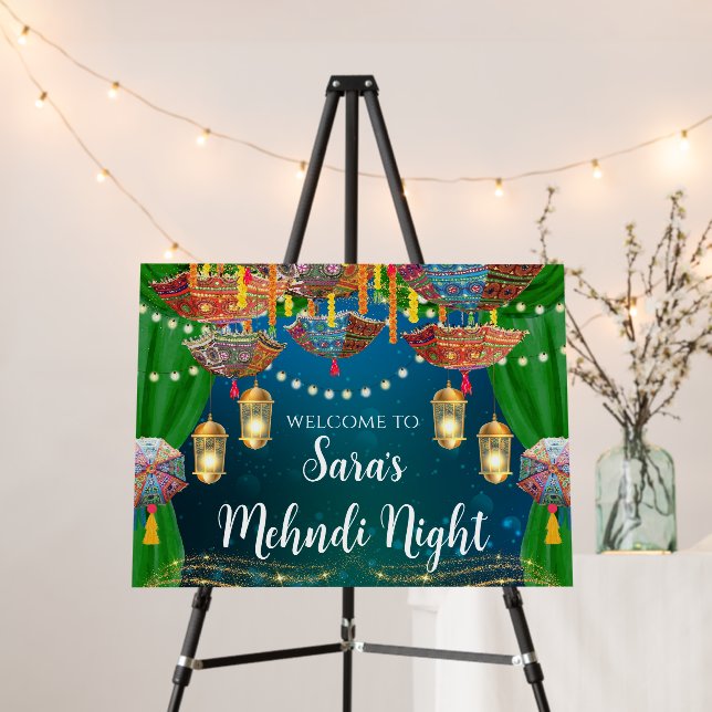 Mehendi welcome signs, Mendhi poster Mendhi decor (In Situ (Stand))