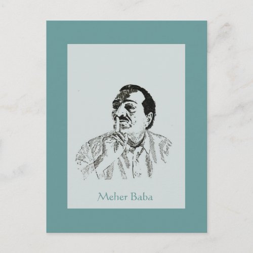 Meher Baba Silence Portrait Postcard