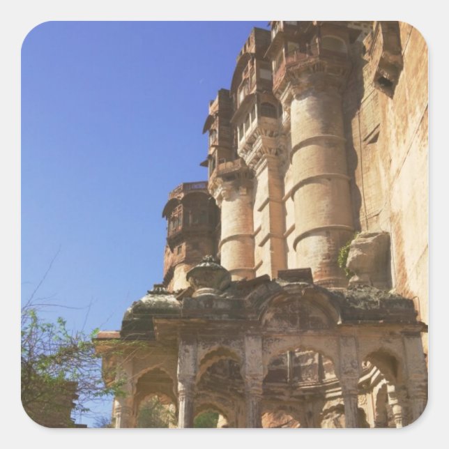 Meherangarh, the Majestic Fort, Jodhpur, Square Sticker (Front)
