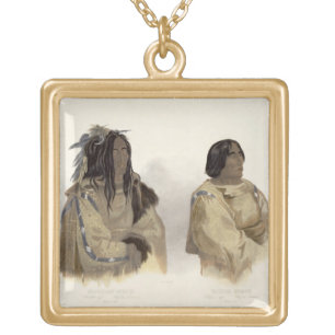 Mehkskeme-Sukahs, Blackfoot Chief and Tatsicki-Sto Gold Plated Necklace