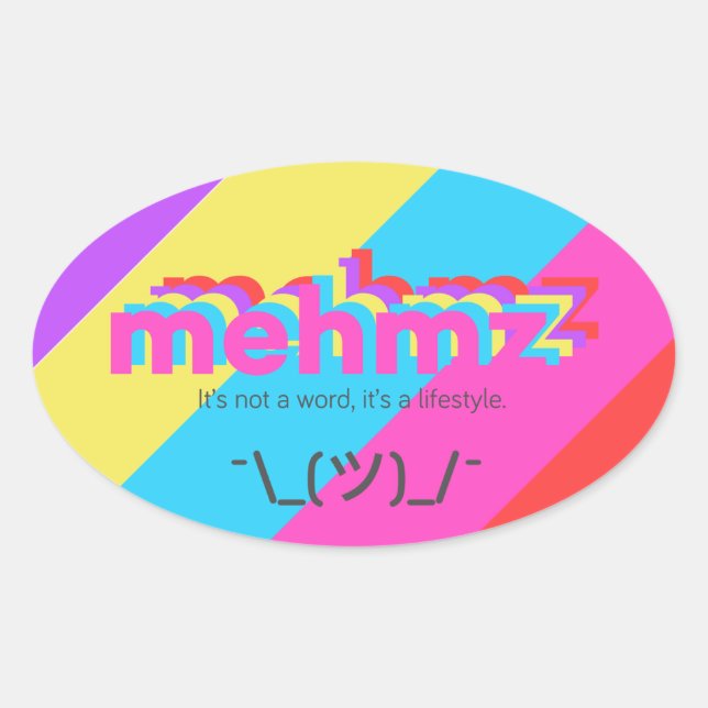 Mehmz Striped Tagline Sticker (Front)