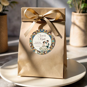 Mehndi and sangeet Indian wedding favor Classic Round Sticker