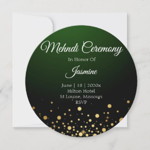 Mehndi card Green Popular Modern Wedding