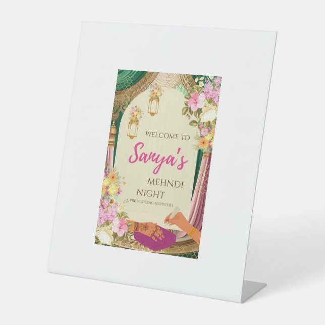 mehndi card pedestal sign (Front)