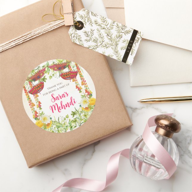 Mehndi ceremony stickers (Gifting)