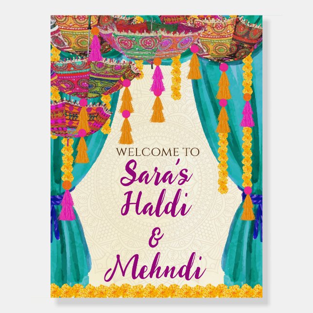 Mehndi decor Mehndi Welcome Sign & Mendhi poster (Front)