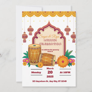 Mehndi Dholki Invitation
