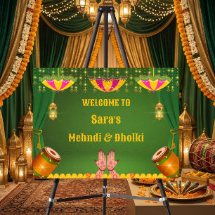 Mehndi & Dholki Night Welcome Board