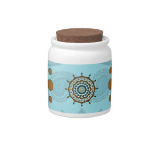 Mehndi Fantasy Copper Candy Jar