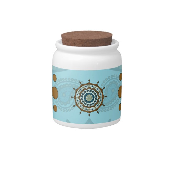 Mehndi Fantasy Copper Candy Jar (Front)