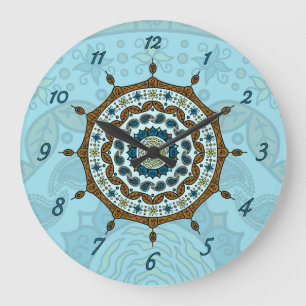 Mehndi Fantasy Copper Clock