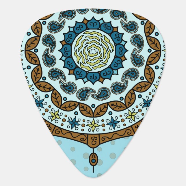 Mehndi Fantasy Copper Guitar Pick (Front)