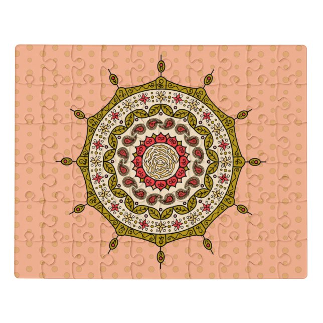 Mehndi Fantasy Gold Acrylic Puzzle (Puzzle Horizontal)
