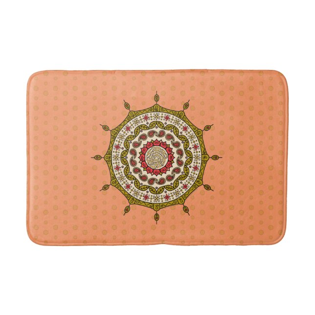 Mehndi Fantasy Gold Bath Mat (Front)