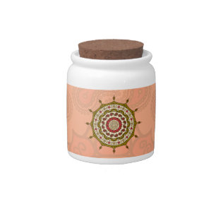 Mehndi Fantasy Gold Candy Jar