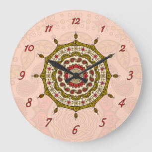 Mehndi Fantasy Gold Clock