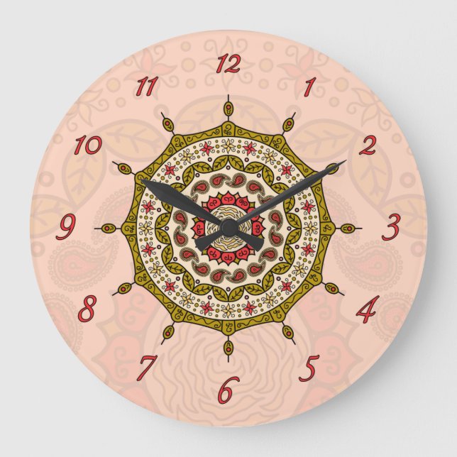 Mehndi Fantasy Gold Clock (Front)