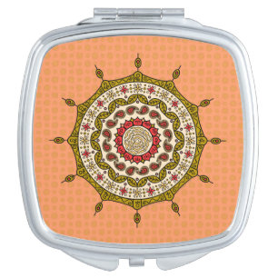 Mehndi Fantasy Gold Compact Mirror