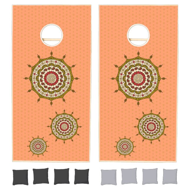 Mehndi Fantasy Gold Cornhole Set (Set)