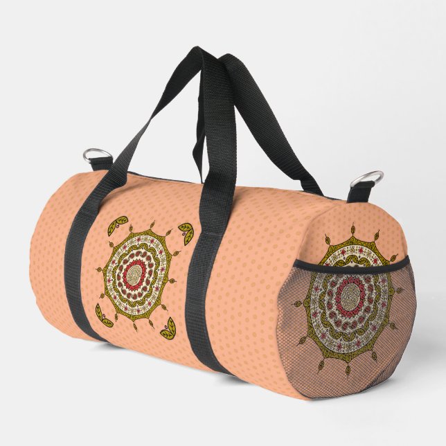 Mehndi Fantasy Gold Duffle Bag (Right Corner)