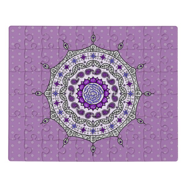 Mehndi Fantasy Silver Acrylic Puzzle (Puzzle Horizontal)