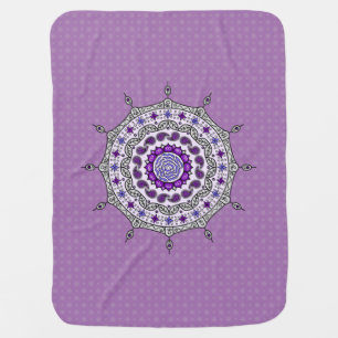 Mehndi Fantasy Silver Baby Blanket