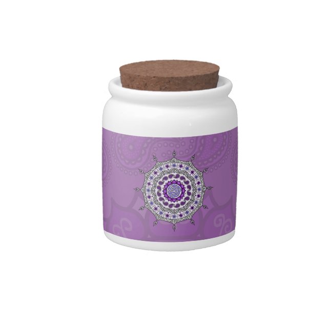 Mehndi Fantasy Silver Candy Jar (Front)
