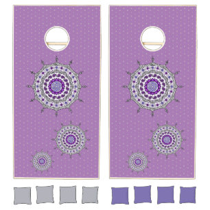 Mehndi Fantasy Silver Cornhole Set