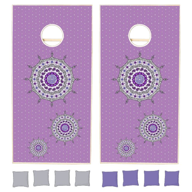 Mehndi Fantasy Silver Cornhole Set (Set)