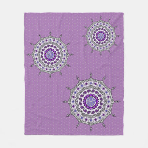 Mehndi Fantasy Silver Fleece Blanket