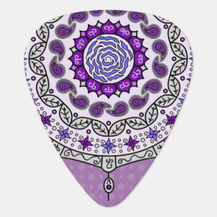 Mehndi Fantasy Silver Guitar Pick