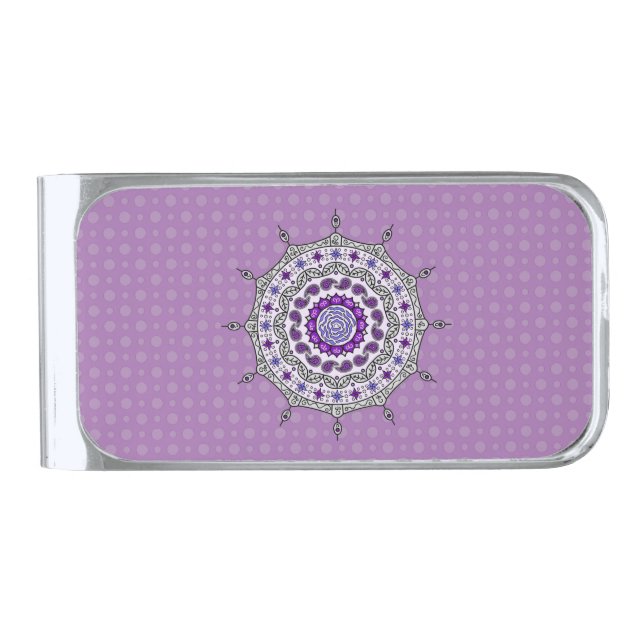 Mehndi Fantasy Silver Money Clip (Front)