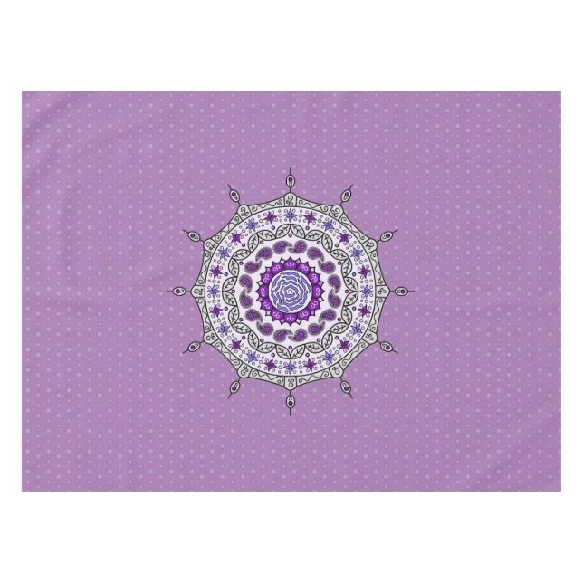 Mehndi Fantasy Silver Tablecloth (Front (Horizontal))
