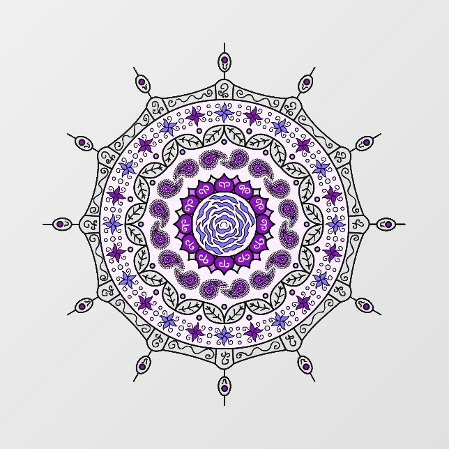 Mehndi Fantasy Silver Wall Decal (Front)