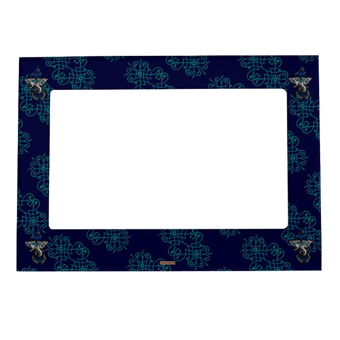 Mehndi Ganesha (Blue) Magnetic Picture Frames
