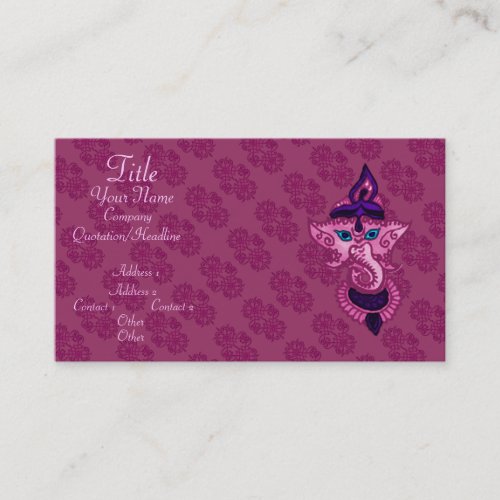 Mehndi Ganesha Pink Business Card