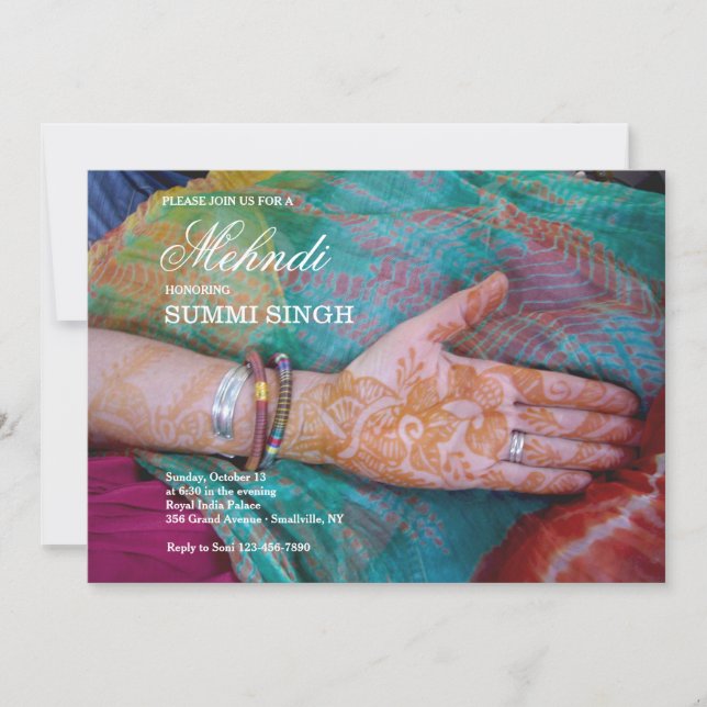 Mehndi Hand Invitation (Front)
