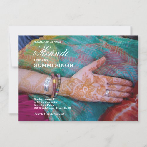 Mehndi Hand Invitation