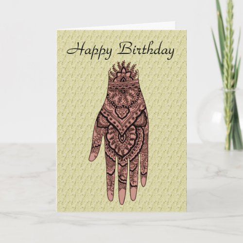 Mehndi Hand Tatto Art Design Birthday Card