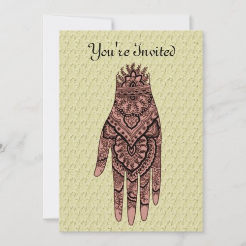 Mehndi Hand Tattoo Art Design Invitation