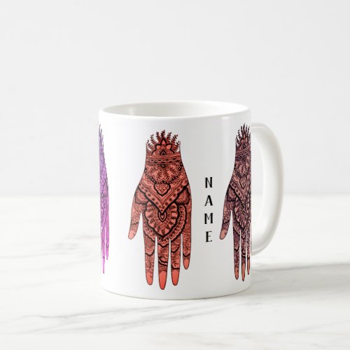 Mehndi Hand Tattoo Art Design Personalized Coffee Mug