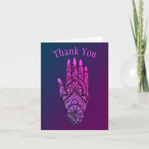 Mehndi Hand Tattoo Art Design Thank You Card